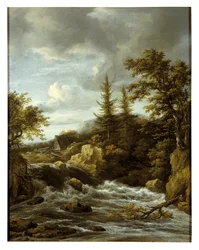 Cascada en Noruega (óleo sobre lienzo)