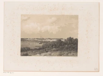 Paisaje con pueblo en el horizonte