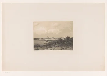 Paisaje con pueblo en el horizonte