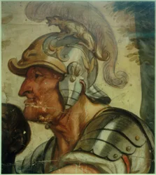 Guerrero con casco