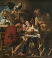 Sátiro y familia campesina