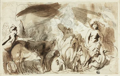 Estudio para el Sine Baccho et Cerere Friget Venus (recto); Familia de Darío ante Alejandro (verso)