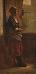 Chica en una puerta.