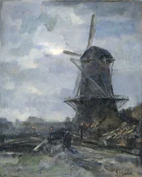Molino a la luz de la luna