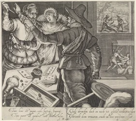 Jugadores de cartas Luchando con las armas desenvainadas Pelea en un burdel Los efectos de la embriaguez (título de la serie)