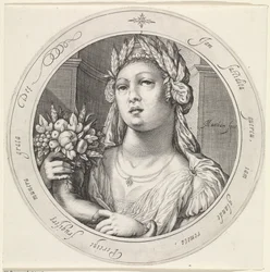 Ceres se encontró con la cornucopia Venus, Bacchus en Ceres (título de la serie)