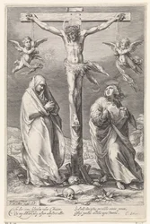 Cristo en la Cruz, con Juan y María