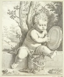 Un niño tocando el tamborín