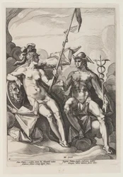 Palas Atenea y Mercurio