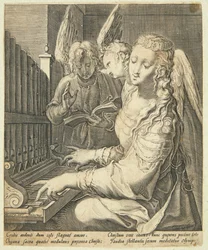 Santa Cecilia tocando el órgano