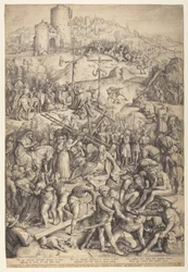 Burla, flagelación y crucifixión de Cristo
