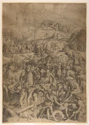 Burla, flagelación y crucifixión de Cristo