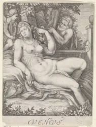 Venus espiada por un sátiro Venus (título sobre el objeto)