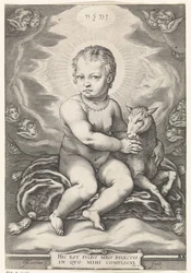 Niño Jesús sentado con cordero