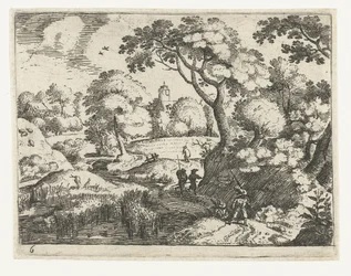 Paisaje con viajero y soldados
Seis paisajes con viajeros (título de la serie)