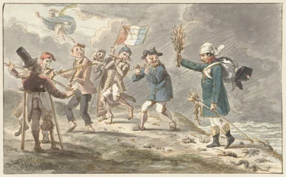 Viñeta sobre la retirada de Napoleón I Bonaparte de Rusia