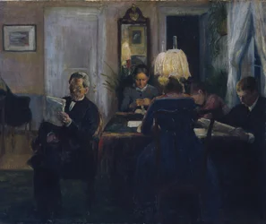 A la luz de la lámpara