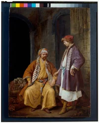 Conversación entre dos mercaderes orientales