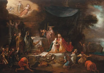 El sacrificio de Ifigenia (óleo sobre tabla)