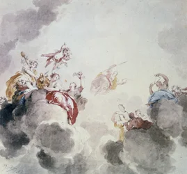 Escena celestial, siglo XVIII