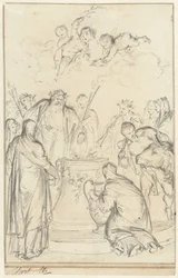 Sacrificio de sacerdotes paganos en un altar