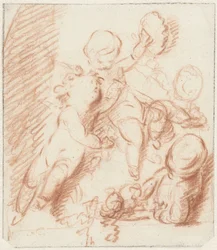 Diseño para una puerta o chimenea con tres putti