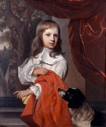 Retrato de un niño con un perro, 1658