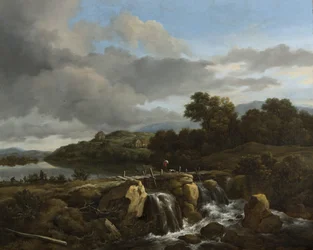 Paisaje con cascada