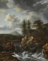 Paisaje nórdico con cascada
