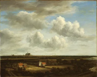 Vista de los campos de blanqueo cerca de Haarlem