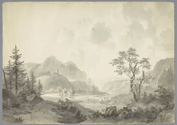 Paisaje de montaña con un río