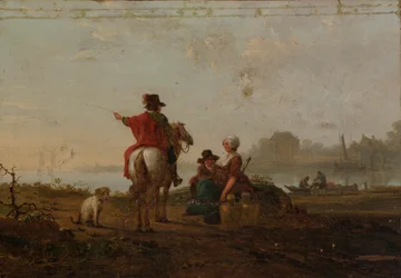 Paisaje holandés con figuras