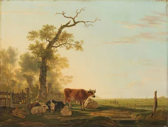 Paisaje de pradera con animales