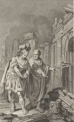 Escipión Emiliano ante las ruinas de Cartago en compañía de Polibio, 1797
