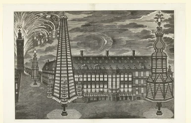 Iluminación y fuegos artificiales en Gante, 1717