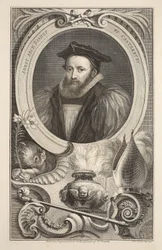 Retrato de George Abbot, Arzobispo de Canterbury, ilustración de 