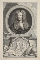 Retrato de Isaac Newton, ilustración de 