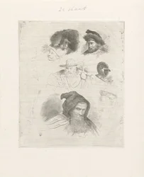 Estudio de retratos de diferentes cabezas.