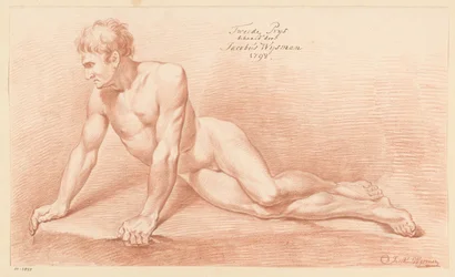 Desnudo masculino sentado, visto de frente (2º premio 1798)
