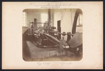 Debajo de la estación de bombeo de vapor con Vijzels / Capelle aan den IJssel 4 de septiembre de 1869 (título sobre el objeto) Recuperación de los lagos en Schieland al este de Rotterdam (título de la serie sobre el objeto)