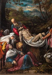 El entierro del cuerpo de Cristo, detalle