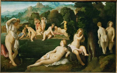 Diana descubre el embarazo de la ninfa Calisto (pintura sobre lienzo)