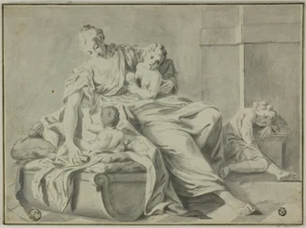 Madre y tres hijos