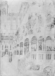 La Flagelación, del Álbum de dibujos de Jacopo Bellini