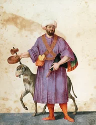 Pastor turco con ovejas (dibujo)