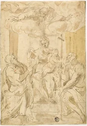 Virgen y Niño con los santos Tomás y Juan el Bautista (recto); Venus durmiente (verso)