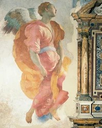 Arcángel Gabriel, de Giacomo Carucci, conocido como Pontormo (1494-1556), fresco, capilla Capponi, iglesia de Santa Felicita, Florencia