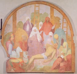 Deposición, luneta del ciclo de frescos de la Pasión, 1523-6