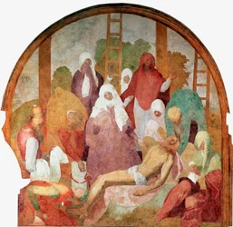 Pasión de Cristo: La Deposición. Fresco de Jacopo Carrucci llamado il Pontormo (1494-1556) 1523-1525