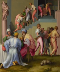 El faraón con su mayordomo y panadero de Escenas de la historia de José, ca 1515